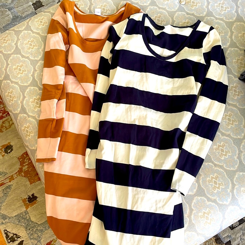 Two long sleeve maternity dresses-small